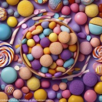 Buy canvas prints of Abstract background with colored candies. Ai gener by Joaquin Corbalan
