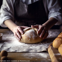 Buy canvas prints of A homemade sweet bread kneaded by an expert cook.Ai generated by Joaquin Corbalan