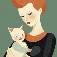 Buy canvas prints of Artistic illustration of a mother with her baby, watercolor painting. Ai generated. by Joaquin Corbalan
