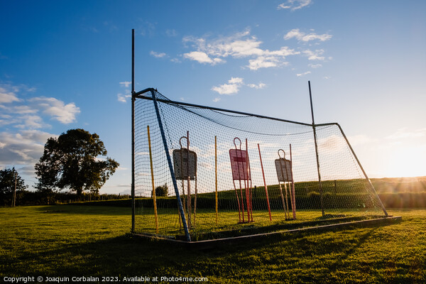 Gaelic football goal, with obstacles for training. Picture Board by Joaquin Corbalan