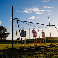 Buy canvas prints of Gaelic football goal, with obstacles for training. by Joaquin Corbalan