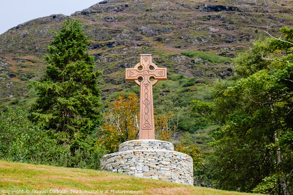Christian, wooden cross in the countryside, Celtic style, in Ireland. Picture Board by Joaquin Corbalan