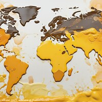Buy canvas prints of Map of the world, with fluid liquid ink, a children's craft with a real appearance and bright colors. by Joaquin Corbalan