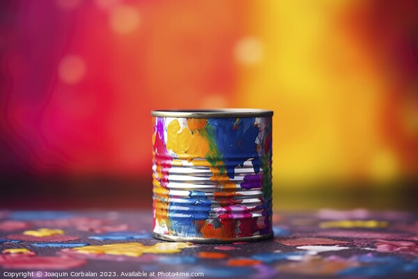Colorful dirty paint pot, artists material and col Picture Board by Joaquin Corbalan