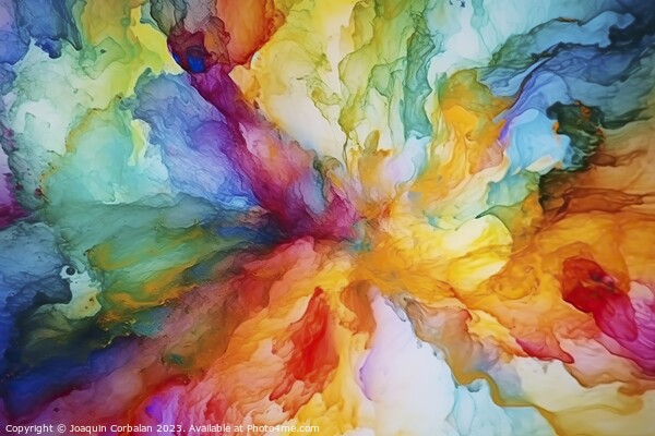 A vivid burst of colors radiates from the center,  Picture Board by Joaquin Corbalan