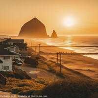 Buy canvas prints of Idyllic image of the sunset in the Cannon beach ar by Joaquin Corbalan