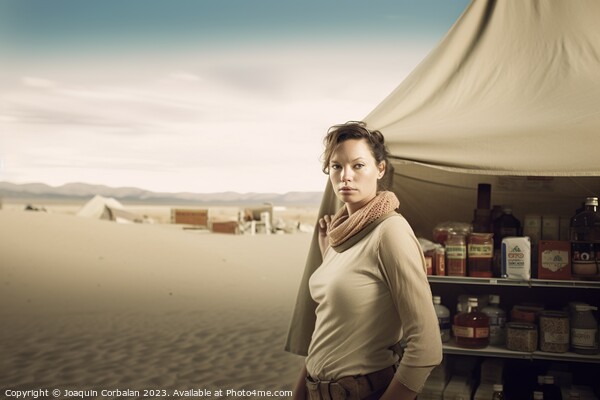 photograph of a female explorer in the desert, his Picture Board by Joaquin Corbalan
