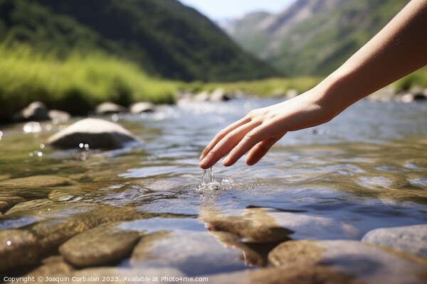 Pure, fresh water from a mountain stream, soaked i Picture Board by Joaquin Corbalan