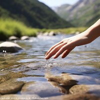 Buy canvas prints of Pure, fresh water from a mountain stream, soaked i by Joaquin Corbalan