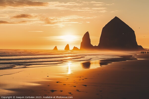 Idyllic image of the sunset in the Cannon beach area, Oregon. Picture Board by Joaquin Corbalan