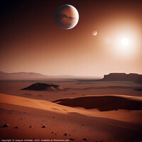Buy canvas prints of A red planet, like Mars, with an unexplored horizo by Joaquin Corbalan