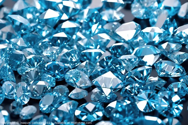 Small genuine diamonds shining on a dark background. Picture Board by Joaquin Corbalan