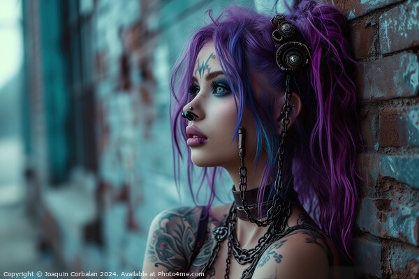 A young girl, dressed in cyber punk style, posing  Picture Board by Joaquin Corbalan