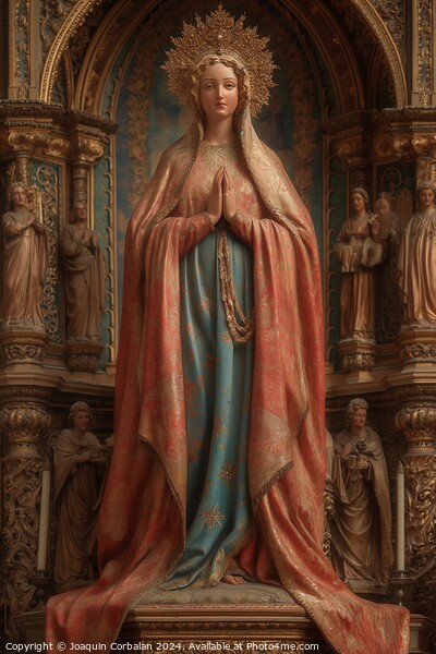 Stature of the Virgin Mary in a prayer pose. Picture Board by Joaquin Corbalan