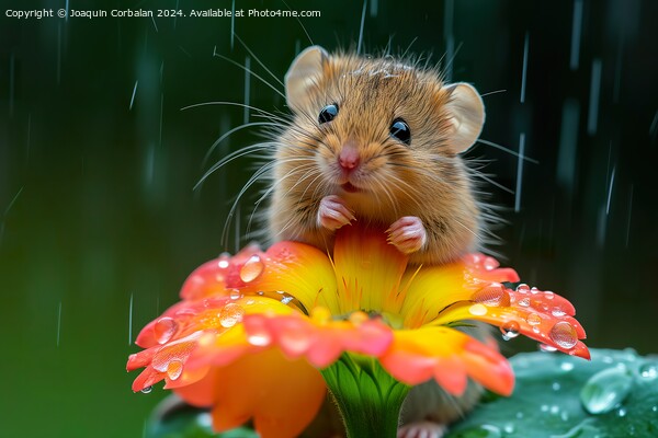 A rodent, like a little mouse, on a flower cooling Picture Board by Joaquin Corbalan