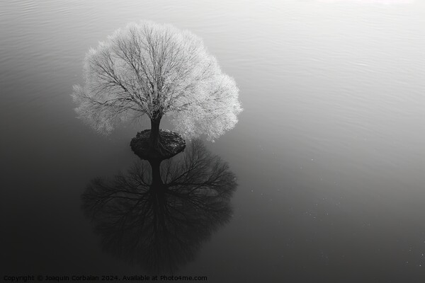 Artistic work, a tree in infrared, solitary in a strange perspective. Picture Board by Joaquin Corbalan