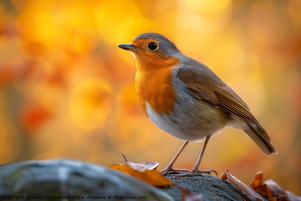 A delicate little robin bird, photographed from af Picture Board by Joaquin Corbalan