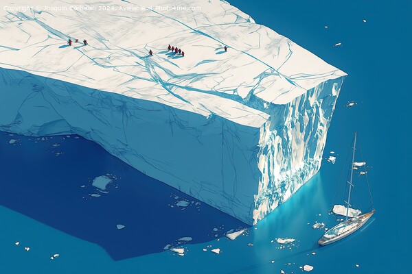 3d illustration of a giant ice block, an iceberg broken off from the platform. Picture Board by Joaquin Corbalan