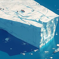 Buy canvas prints of 3d illustration of a giant ice block, an iceberg broken off from the platform. by Joaquin Corbalan