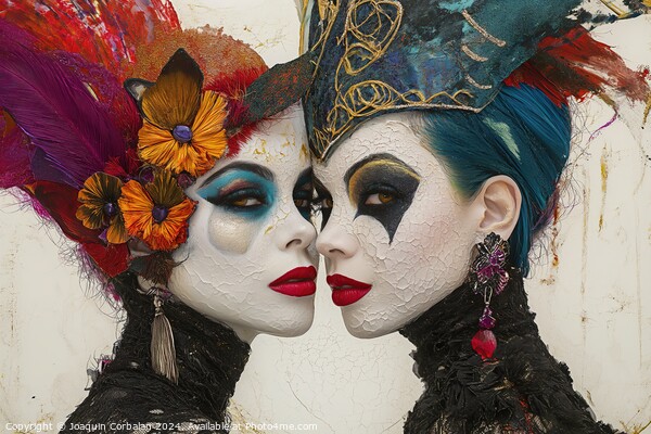 Two individuals adorned in face paint, showcasing  Picture Board by Joaquin Corbalan