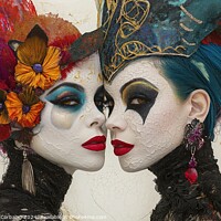 Buy canvas prints of Two individuals adorned in face paint, showcasing  by Joaquin Corbalan