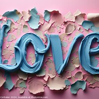 Buy canvas prints of A photo of the word "love" spelled with blue paint by Joaquin Corbalan