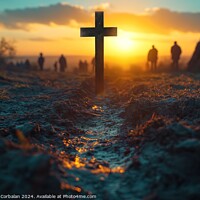 Buy canvas prints of Over Easter, Christians commemorate the crucifixio by Joaquin Corbalan