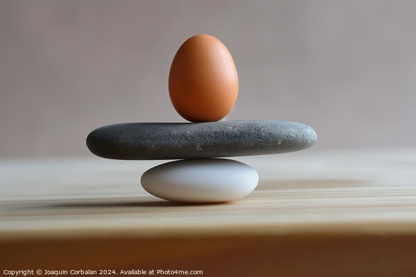 A brown egg sitting atop a collection of stones, s Picture Board by Joaquin Corbalan