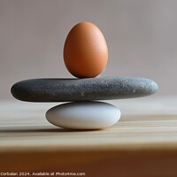 Buy canvas prints of A brown egg sitting atop a collection of stones, s by Joaquin Corbalan