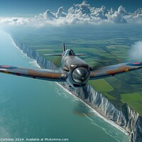 Buy canvas prints of An airplane Hawker Hurricane and Supermarine Spitf by Joaquin Corbalan