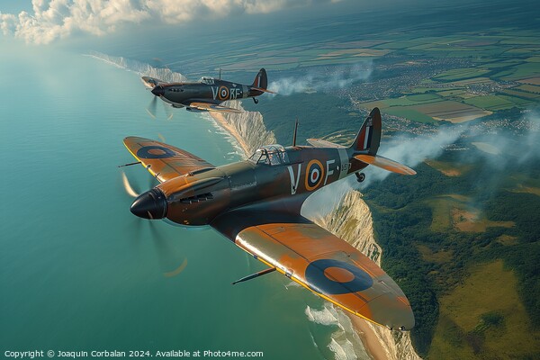 Hawker Hurricane and Supermarine Spitfire. Two pla Picture Board by Joaquin Corbalan