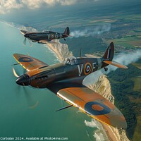 Buy canvas prints of Hawker Hurricane and Supermarine Spitfire. Two pla by Joaquin Corbalan
