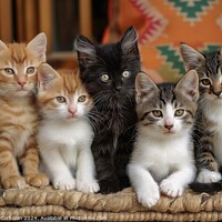 Buy canvas prints of A cluster of adorable kittens gathered together on by Joaquin Corbalan