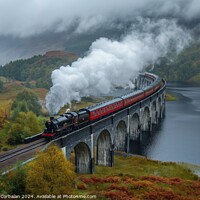 Buy canvas prints of Jacobite Express steam train crossing the Glenfinn by Joaquin Corbalan