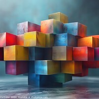 Buy canvas prints of A collection of cubes arranged in a group sitting  by Joaquin Corbalan