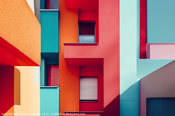 A vibrant building featuring various colors, numer Picture Board by Joaquin Corbalan