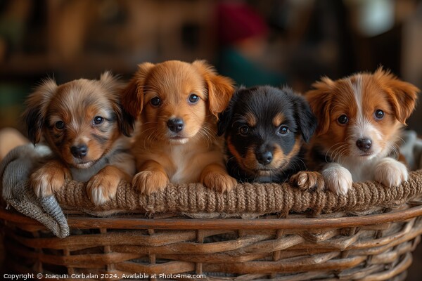 A collection of adorable puppies sitting together  Picture Board by Joaquin Corbalan