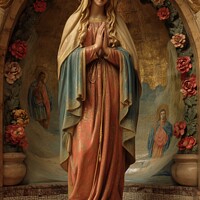 Buy canvas prints of Stature of the Virgin Mary in a prayer pose. by Joaquin Corbalan