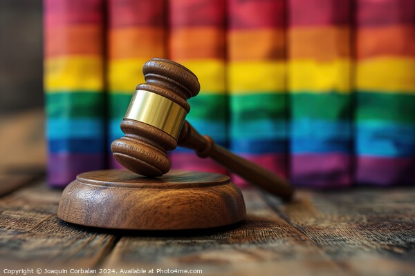 A wooden judges hammer placed on top of a wooden table, gay rights Picture Board by Joaquin Corbalan