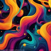 Buy canvas prints of An abstract painting featuring a complex arrangement of vibrant swirls and bubbles. by Joaquin Corbalan