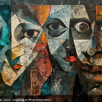 Buy canvas prints of An intriguing painting featuring a diverse group of people, showcasing their unique facial expressions by Joaquin Corbalan