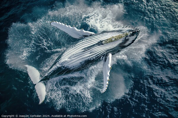 A humpback whale gracefully swims in the ocean. Picture Board by Joaquin Corbalan