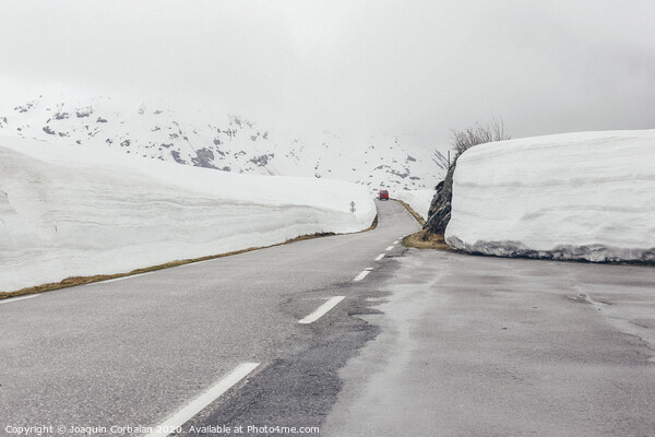 snowy road with ice Picture Board by Joaquin Corbalan