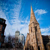 Buy canvas prints of Contrast between old buildings and modern skyscrapers. by Joaquin Corbalan