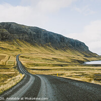 Buy canvas prints of Asphalt mountain roads crossing dangerous Icelandic passes during a trip. by Joaquin Corbalan