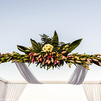 Buy canvas prints of Floral decorations in the spaces of a wedding restaurant. by Joaquin Corbalan