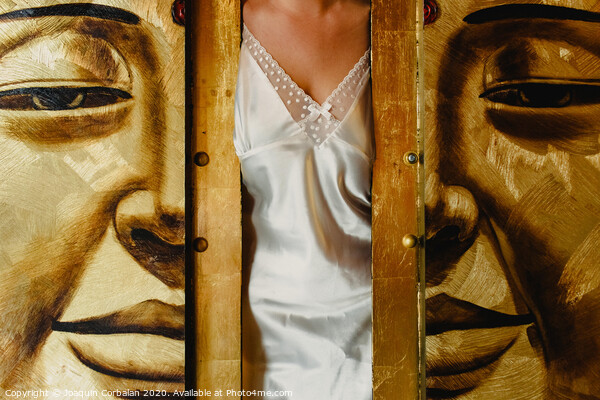 Detail of a white and elegant wedding dress. Picture Board by Joaquin Corbalan