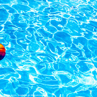 Buy canvas prints of Water sports ball in a pool with fresh water to have fun. by Joaquin Corbalan