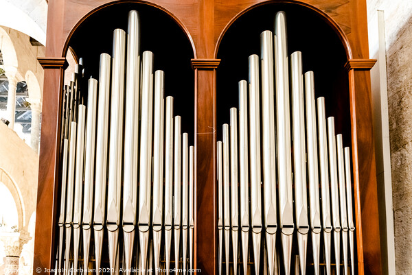 Detail of an organ in Cathedral Bari to play pieces of music during religious celebrations. Picture Board by Joaquin Corbalan