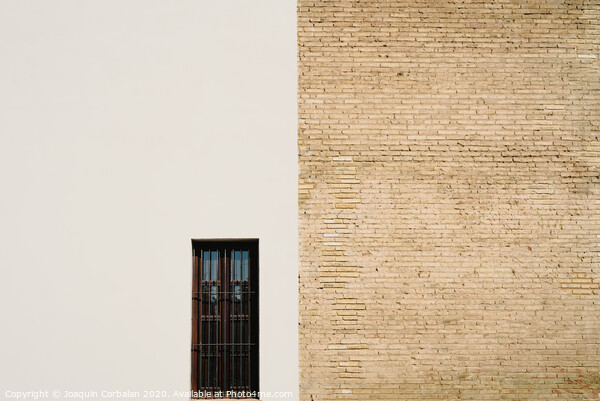 Background of a wall half white and half with bricks, divided into two halves. Picture Board by Joaquin Corbalan